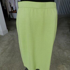 ST. John Collection BY Marie Gray Santana Knit Lime Green Skirt Size 8